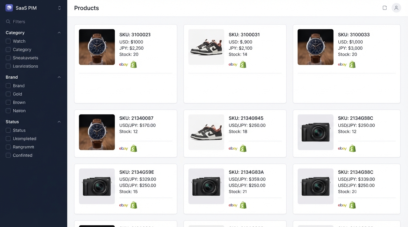 PIM 商品情報管理画面